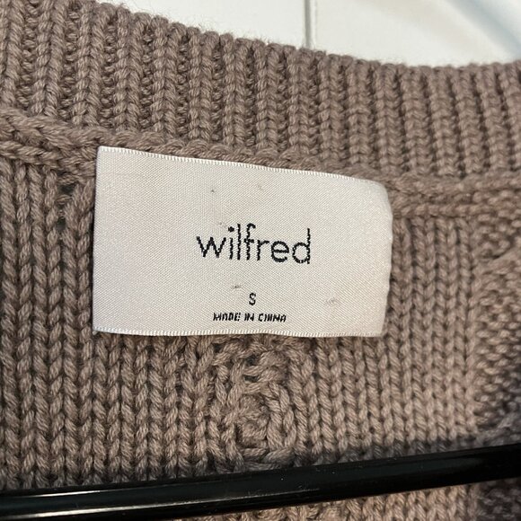 Aritzia Wilfred Cable Knit Sweater Vest Womens S Greige Prep Academia Neutral - Picture 2 of 7
